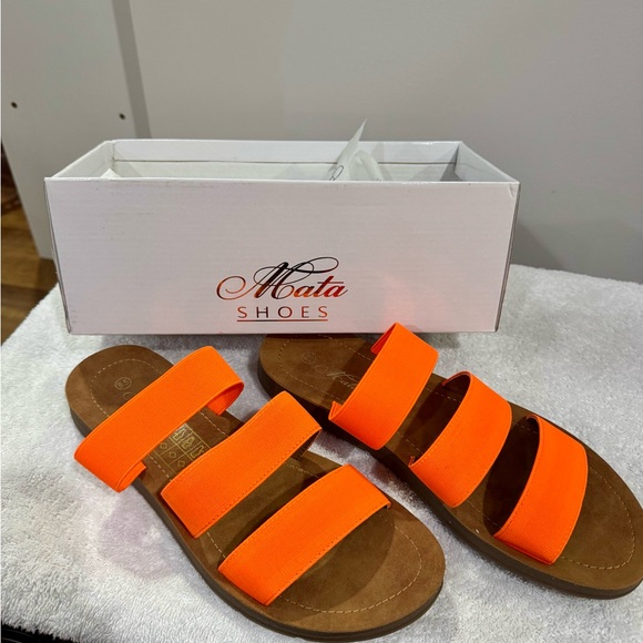 Mata Bright Orange Sandals - Picture 4 of 7